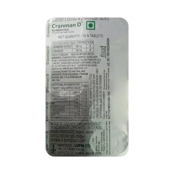 Cranman D Strip Of 10 Tablets