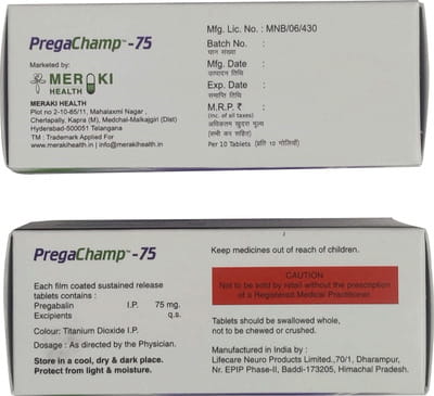 Pregachamp 75mg Strip Of 10 Tablets