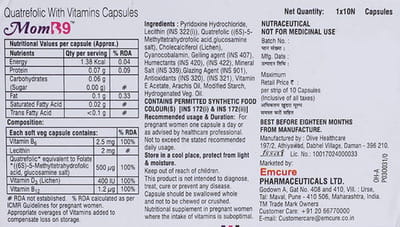 Mom B9 Strip Of 10 Capsules