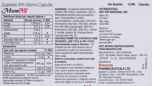 Mom B9 Strip Of 10 Capsules
