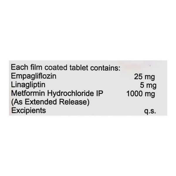 Empaone Lm Er 25/5/1000Mg Strip Of 10 Tablets