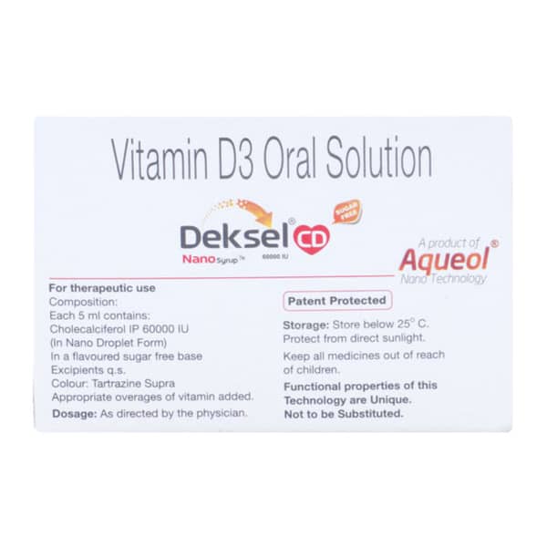 Deksel Cd Sugar Free Bottle Of 5ml Nano Syrup