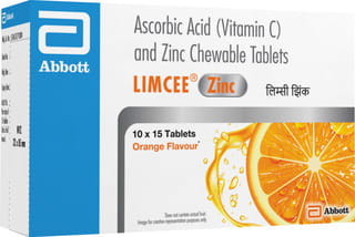 Limcee Zinc Orange Flavour Strip Of 15 Chewable Tablets