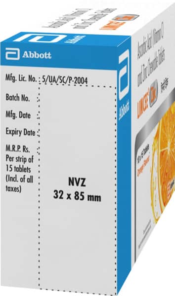 Limcee Zinc Orange Flavour Strip Of 15 Chewable Tablets