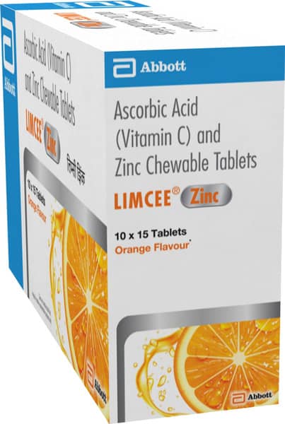 Limcee Zinc Orange Flavour Strip Of 15 Chewable Tablets