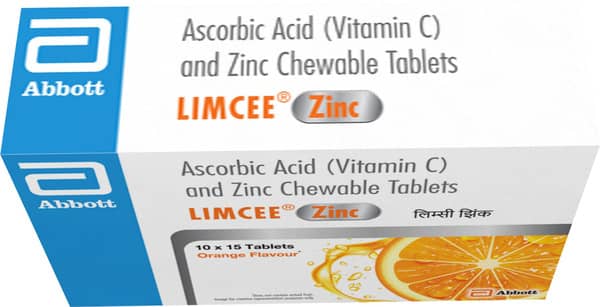 Limcee Zinc Orange Flavour Strip Of 15 Chewable Tablets