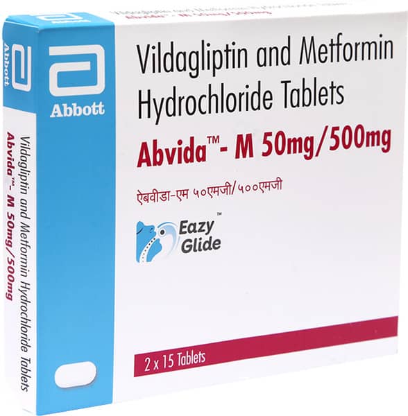 एबविडा एम 50/500एमजी की स्ट्रिप 15 टैबलेट्स