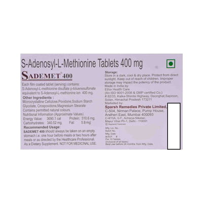 New Sademet 400mg Strip Of 10 Tablets