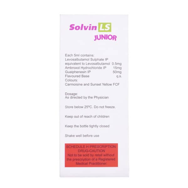 Solvin Ls Junior Sugar Free Bottle Of 100Ml Syrup