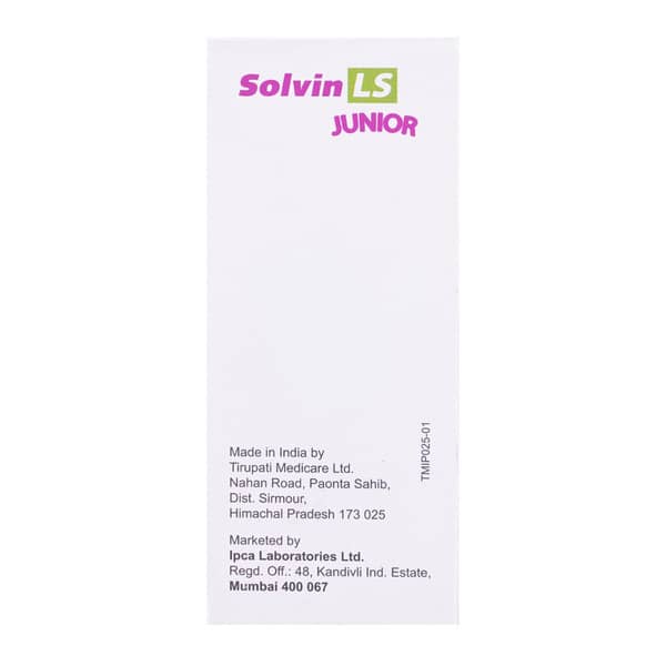 Solvin Ls Junior Sugar Free Bottle Of 100Ml Syrup