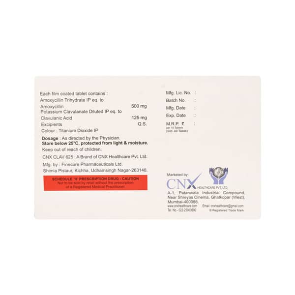 Cnx Clav 625Mg Strip Of 10 Tablets