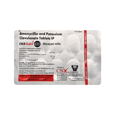 Cnx Clav 625mg Strip Of 10 Tablets