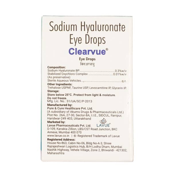 Clearvue 0.3% Bottle Of 10ml Eye Drops