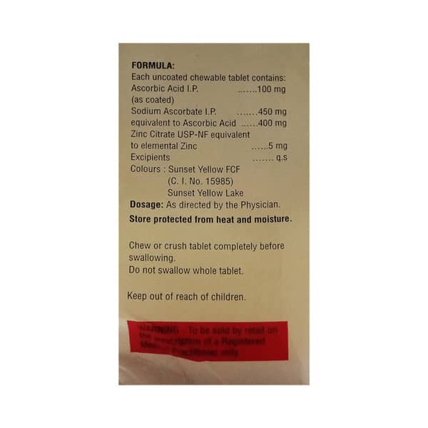 Zascor Lemon Honey Flavour Sugar Free Strip Of 15 Chewable Tablets