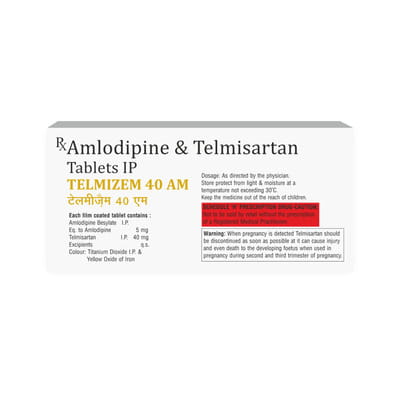 Telmizem 40mg Am Strip Of 15 Tablets