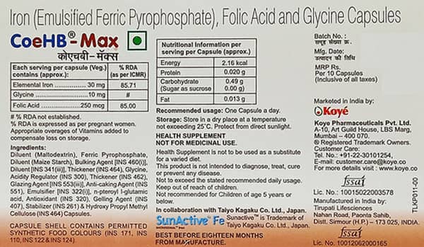 Coehb Max Strip Of 10 Capsules