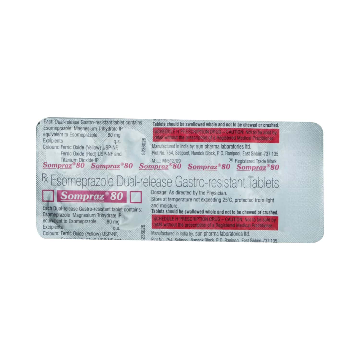 sompraz 80mg tablets