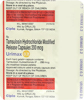 Urimax 0.2mg Strip Of 15 Capsules