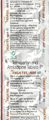 Tigatel Am 40mg Strip Of 20 Tablets