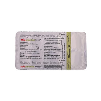 Mirasmart 25mg Strip Of 10 Tablets