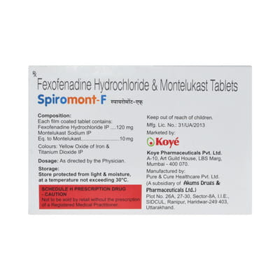 Spiromont F Strip Of 15 Tablets