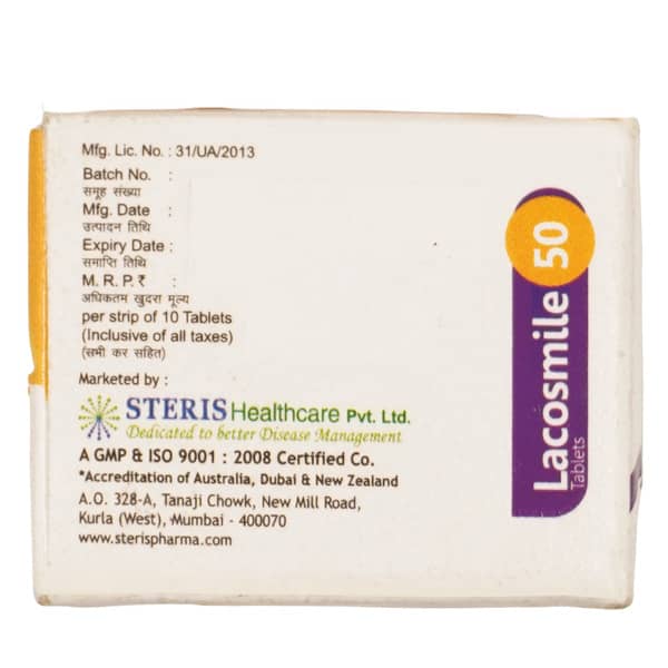 Lacosmile 50Mg Strip Of 10 Tablets