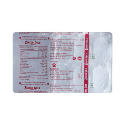 Zakson Gold Strip Of 10 Tablets