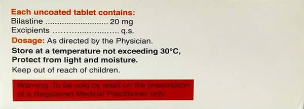 Bilafav 20mg Strip Of 10 Tablets