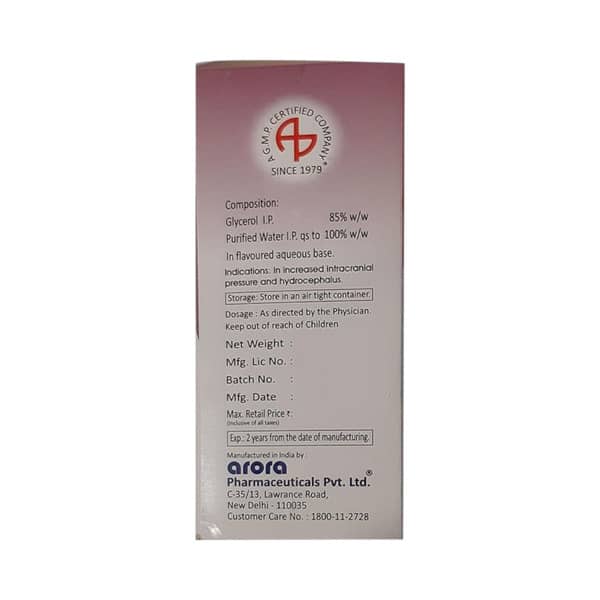 Arora'S Glycerol Bp 85 % Liquid 500 G