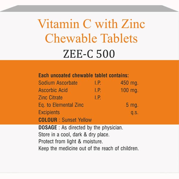 Zee C 500mg Strip Of 10 Chewable Tablets