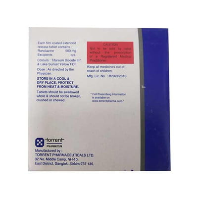 Ranolaz 500mg Strip Of 15 Tablets