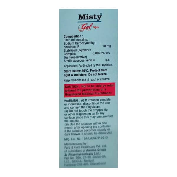 Misty Gel New Bottle Of 10Ml Eye Drops