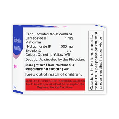 Glipride Mf 1mg Strip Of 10 Tablets