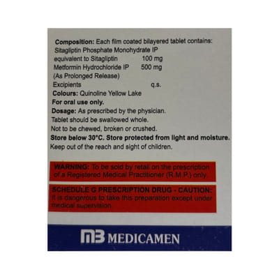 Sitawow M 100/500mg Strip Of 10 Tablets