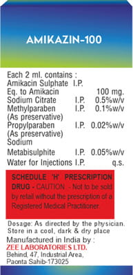 Amikazin 100mg Vial Of 2ml Injection