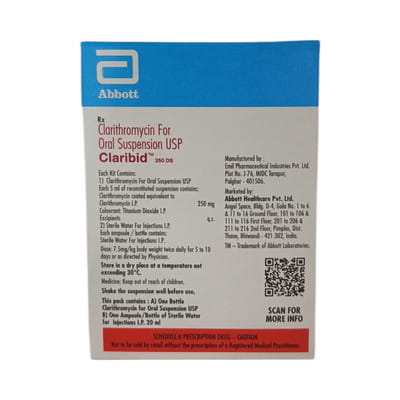 Claribid 250mg Ds Fruit Punch Flavour Combipack Bottle Of 30ml Dry Suspension