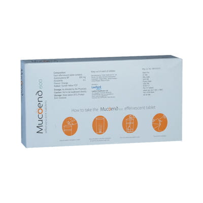 Mucoend 600mg Orange Flavour Sugar Free Strip Of 10 Effervescent Tablets