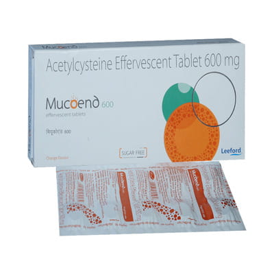 Mucoend 600mg Orange Flavour Sugar Free Strip Of 10 Effervescent Tablets