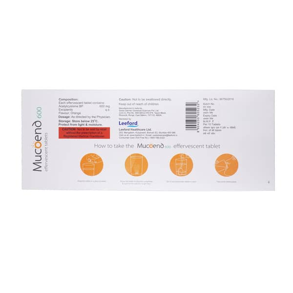 Mucoend Effervescent Tablet | Orange Flavour Sugar Free