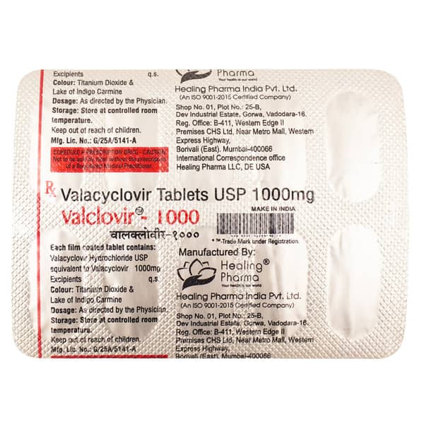 Valclovir 1000Mg Strip Of 10 Tablets