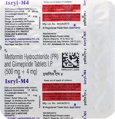 Isryl M 4mg Strip Of 15 Tablets