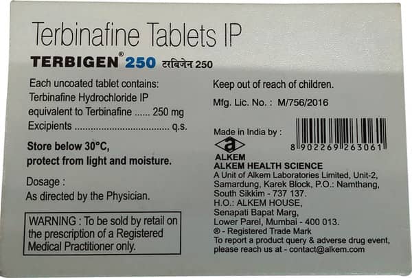 Terbigen 250mg Strip Of 7 Tablets