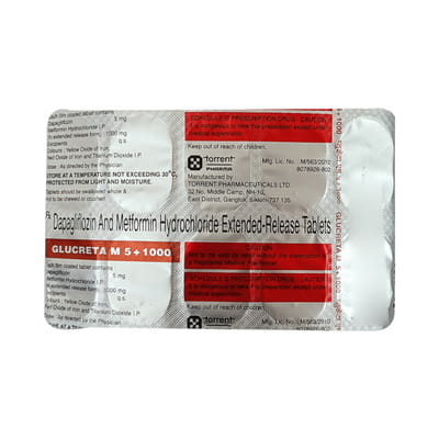 Glucreta M 5/1000mg Strip Of 10 Tablets