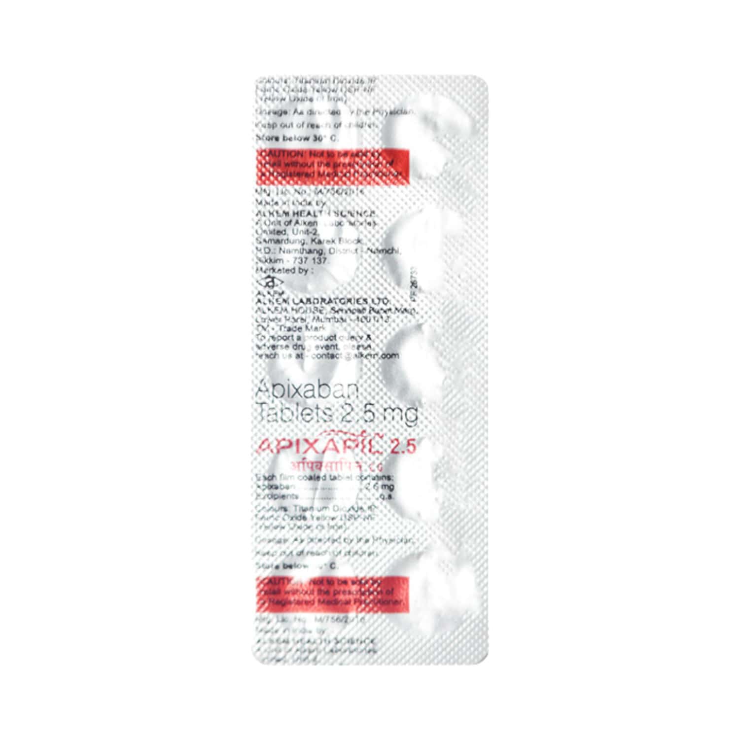 apixapil 2.5mg tablets
