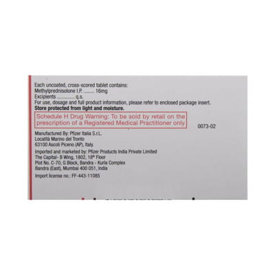 Medrol 16mg Strip Of 10 Tablets