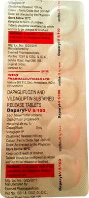 Daparyl V 5/100mg Strip Of 10 Tablets
