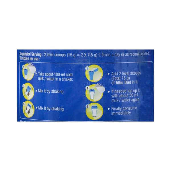 Albu Diet Vanilla Flavour Sugar Free Bottle Of 200gm Oral Powder