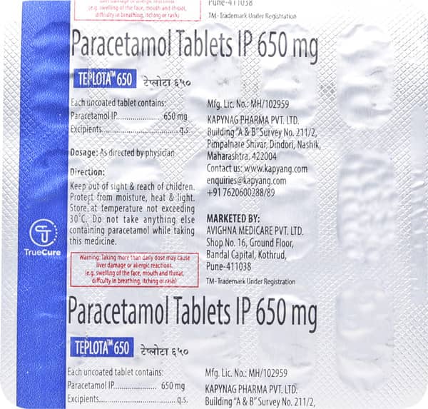 Teplota 650mg Strip Of 15 Tablets