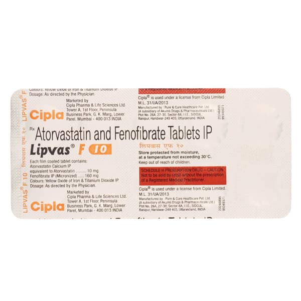 Lipvas F 10/160mg Strip Of 10 Tablets