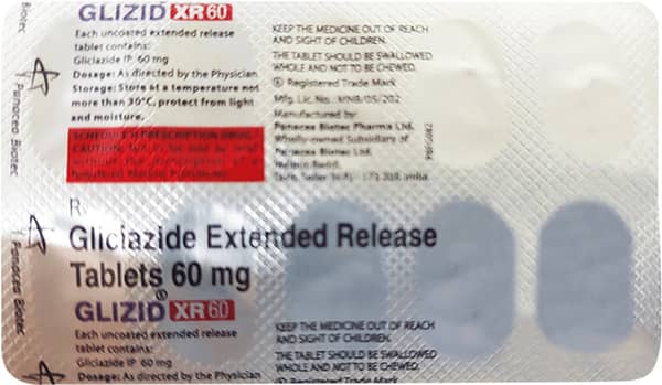 Glizid Xr 60Mg Strip Of 10 Tablets